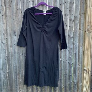 Old Navy Stretch Lettuce Trim Little Black Dress